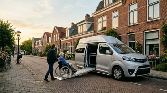 Moderne aangepaste auto met rolstoellift en behouden waarde