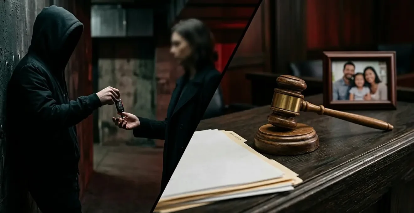 Dramatische compositie toont gevolgen van verzekeringsfraude met hoofdbestuurder