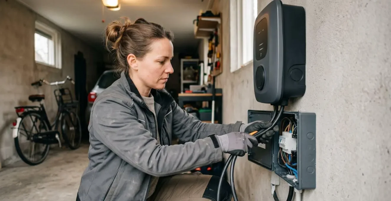 Professionele wallbox installatie in Nederlandse garage